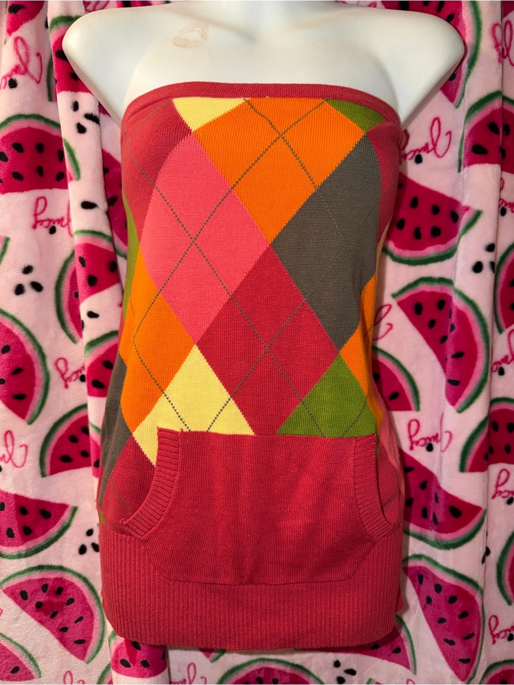 ❤️💚 NWT Xhilaration Argyle Sweater Tube Top